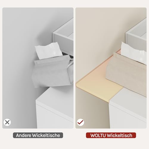 Woltu Verschoningsmat voor Commode Wit 80 x 80 cm met Beschermrand