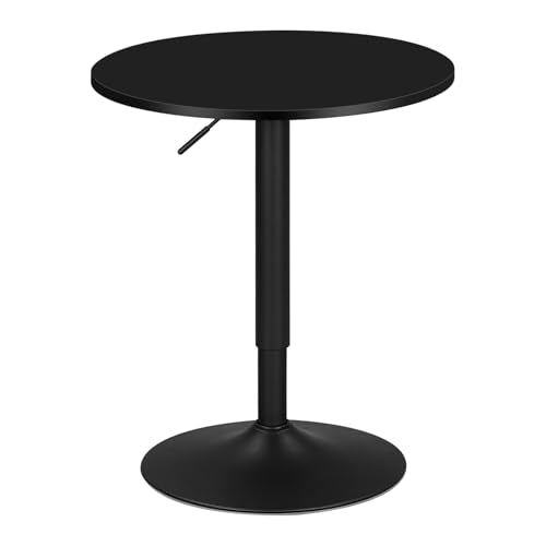 Woltu Ronde Verstelbare Barkruktafel Zwart MDF