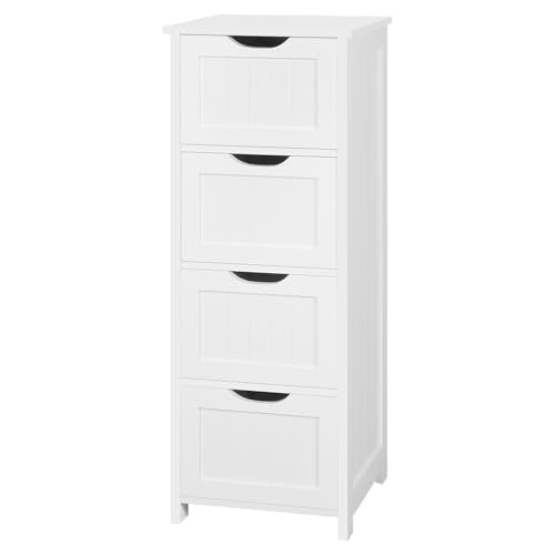 Esituro Badkamerkast SBP0020 Met 4 Lades - MDF Wit - Compact en Ruim 24 x 26 x 16 cm