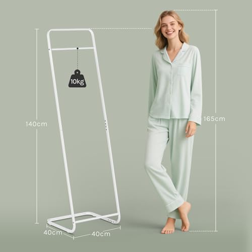Woltu Kledingrek met Metalen Frame Wit 40 x 40 x 140 cm