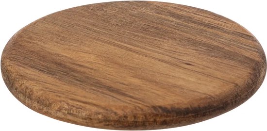 Secret de Gourmet onderzetters - 6x - Acaciahout - D10 cm - rond - gelakt - modern en klassiek