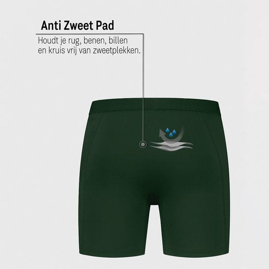 Fibershirts Anti-Zweet Boxershort - Ingebouwde Zweetpad - Ademend MicroModal - Anti-Transpiratie - Heren - Maat XXL - Groen
