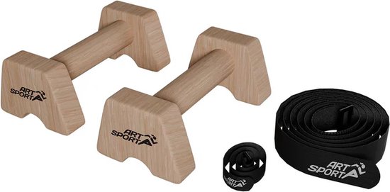 Juskys Houten opdrukstangen - M - 23x14x9 cm