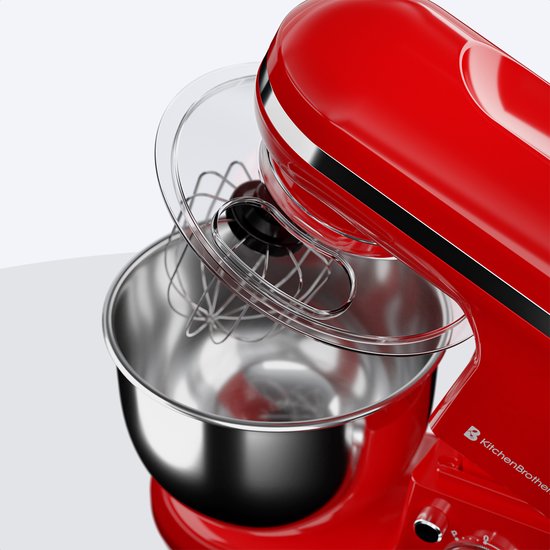 KitchenBrothers - Keukenrobot - 5L - Keukenmixer - 1200W - Rood
