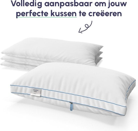 Calmzy Verstelbaar kussen - hoofdkussens slaapkamer- hoofdkussen nekklachten - hoofdkussen 50x60 - hoofdkussen zijslaper