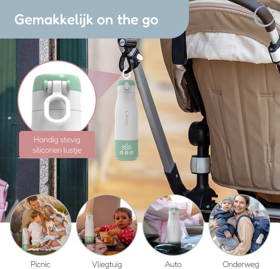Numsy Thermosfles Flessenwarmer Onderweg - Draadloos - Alle Merken - 350 mL