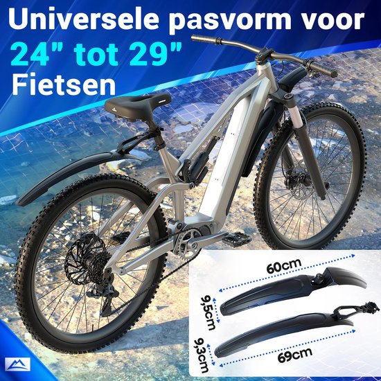 Nextcover Spatbordset - MTB - Voor & Achter - 24-29 Inch - Zwart
