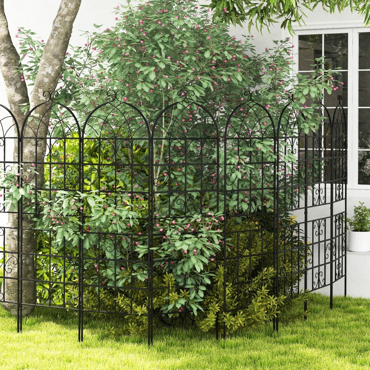 Coast Klimrek Set - 2-delig metalen plantenrek - vrijstaand tuinhek - 180 x 50 cm - zwart