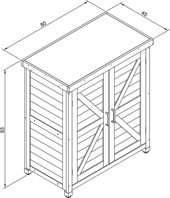AXI Felix houten opbergkast – Tuinkast van FSC Hout - Magnetisch sluitsysteem - Verstelbare poten - 80x45x93cm - Coffee Bruin