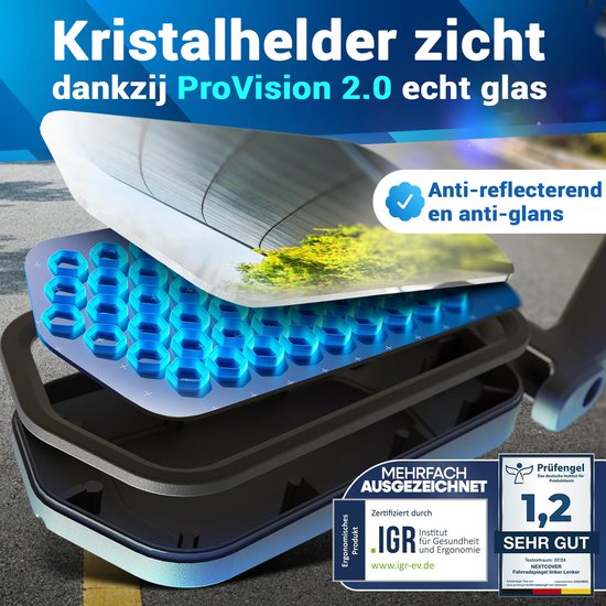 Nextcover Fietsspiegels - ProVision Echt Glas - Links & Rechts - Zwart