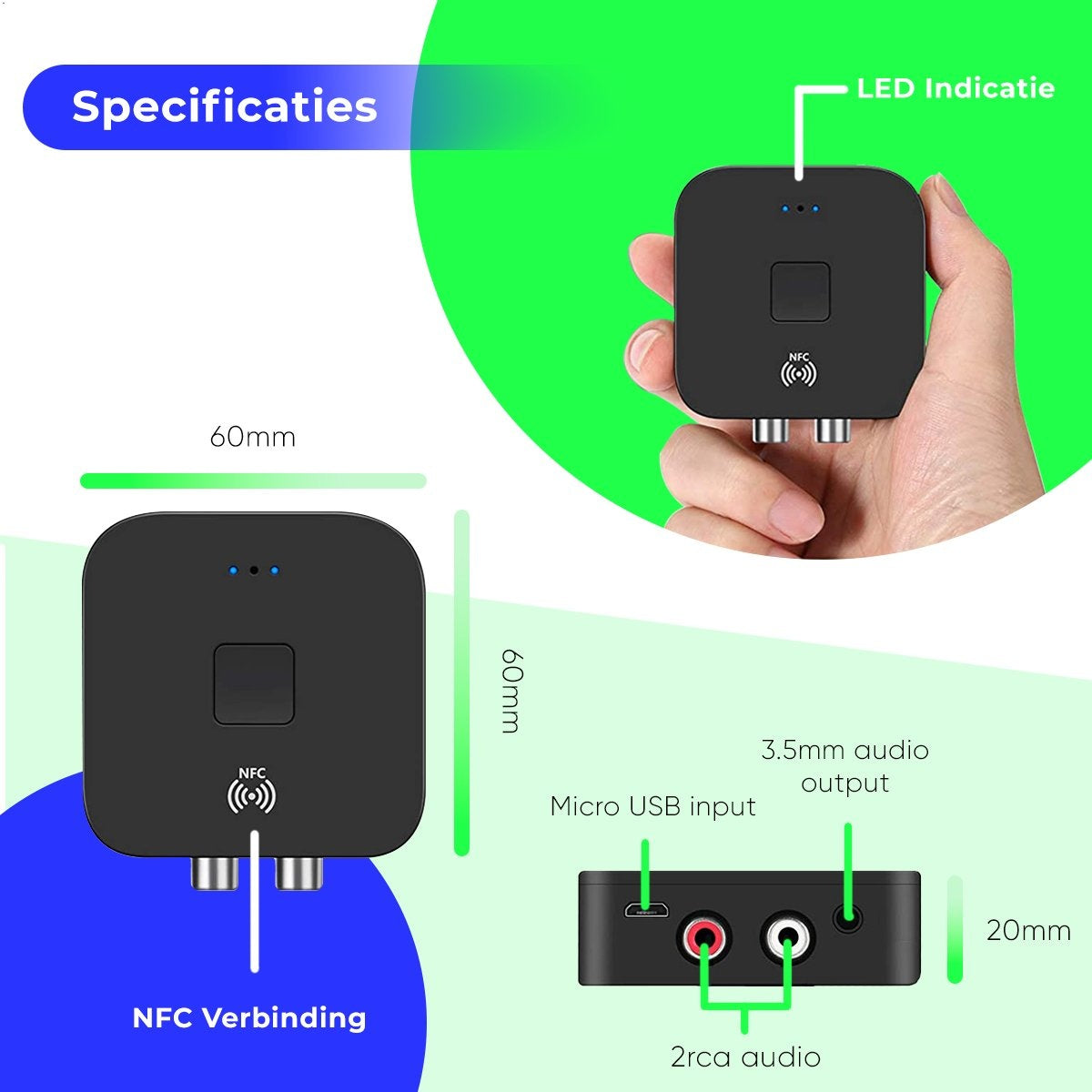 Bluetooth 5.0 Receiver - Draadloze Ontvanger