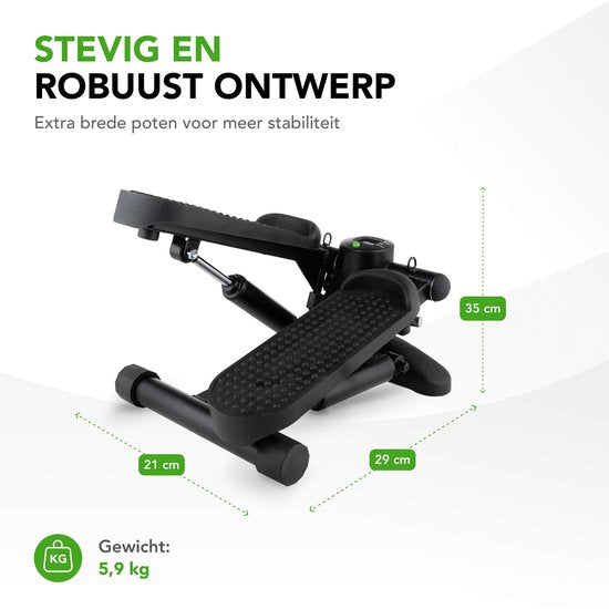 Tunturi Stepper - Stepper Fitness - Traploper - Aerobic Step - Fitness - Incl. display en Weerstandsbanden - Zwart