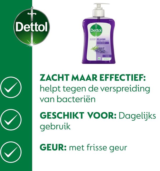 Dettol Wasgel - Verzachtend met lavendel en druifextracten - Handzeep - 250 ml