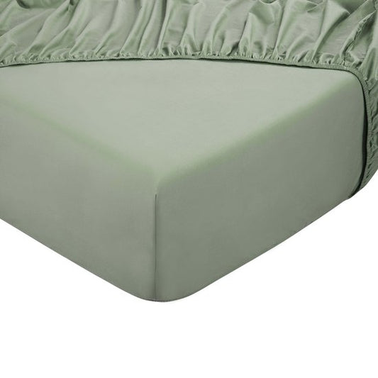 DoubleDry Hoeslaken 100% Natuurlijk Katoen - Tweepersoons 180x200 cm - Zacht & Ademend - Rondom Elastiek - Oud Groen