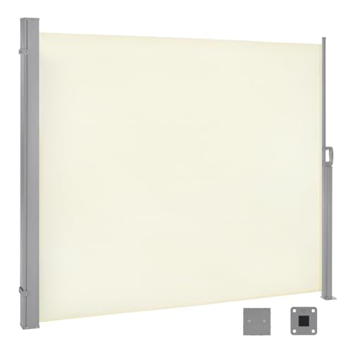 Woltu Privacy Scherm - Uitschuifbaar Zonwering en Ruimteverdeler - Crème - 180 x 350 cm