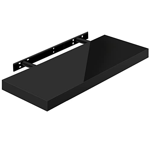 Woltu Wandplank Zwart Glanzend 30 x 22,9 x 3,8 cm