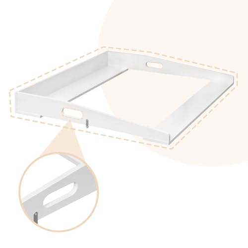 Woltu Verschoningsmat voor Baby's - Wit MDF - 80 x 75 x 10 cm - Geschikt voor Commode met Diepte 47-51 cm