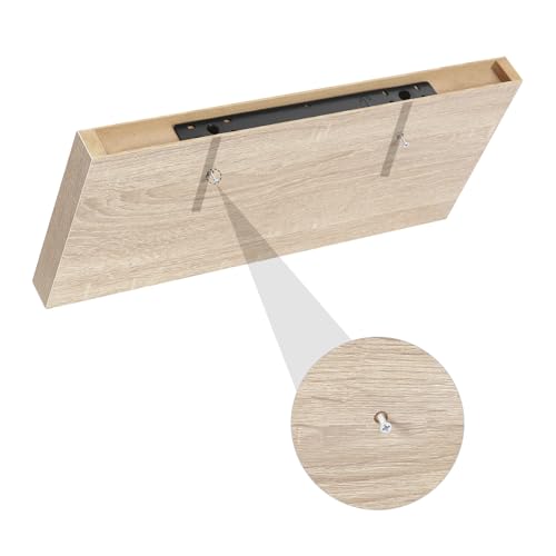 Eugad Set van 2 Zwevende Wandplanken - Modern Eikenhout - Geel - 60 x 22,9 x 3,8 cm
