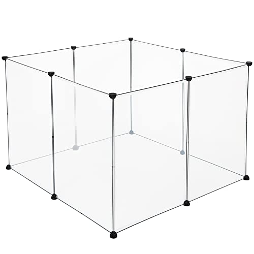 Eugad Looprooster voor Kleine Huisdieren - PP Plastic en Stalen Gaas - 102 x 70 cm - Zwart