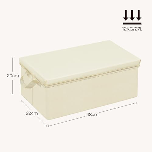 Woltu Opbergdoos met Deksel Set van 3 Crème 48 x 20 x 29 cm