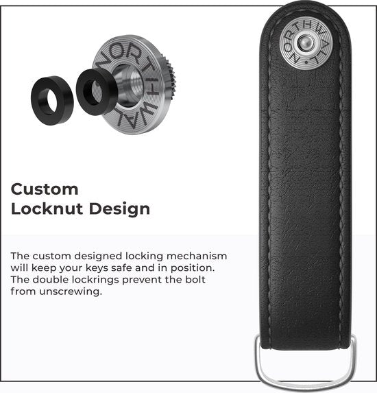 Northwall Sleutelhanger / Sleutel Organizer - 100% Echt Leer - Key Organizer Sleutelhanger - 2 tot 7 Sleutels (zwart)