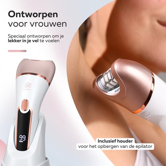 Beeperfect® 6 in 1 Epilator Voor Vrouwen - Scheerapparaat Vrouw - Bikinitrimmer - Ladyshave - Oplaadbaar - Waterdicht - 6 Opzetstukken