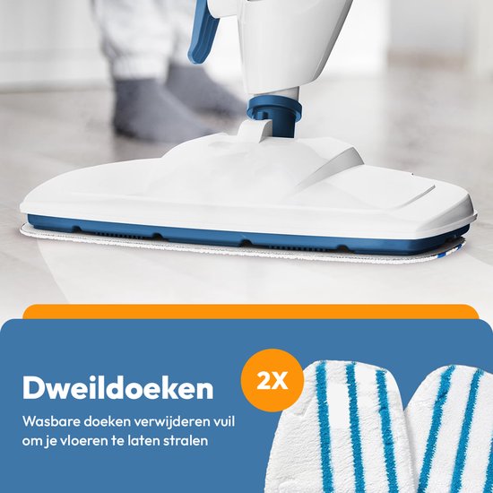 BOLLIT 16 in 1 Stoomreiniger 1500W - Handstomer - Tapijtreiniger - Vlekkenreiniger- Stoomreinigers - Handstoomreiniger - Vloerreiniger - Stoommop - Stoomdweil - Vloer, Bank, Badkamer, en Tapijt Reinigen