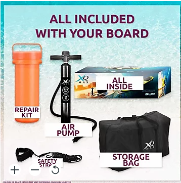 XQ Max SUP Board – Incl. Accessoires – 245 x 57 x 8 cm – Geel