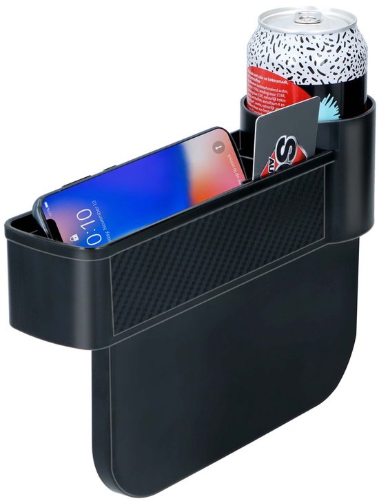 Dunlop Autostoel Organizer - met Cupholder - Antislip mat - Zwart
