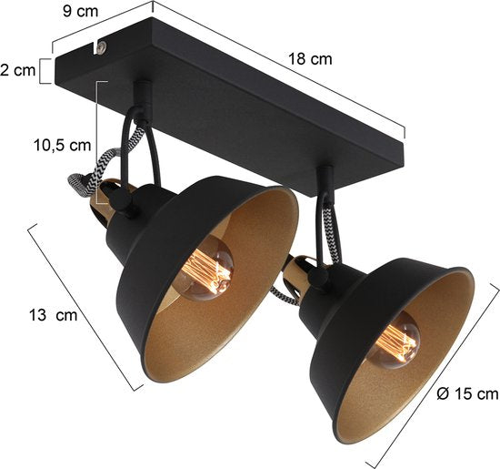 Wandlamp Nove 2 Lichts Draaibaar & Kantelbaar Wit Kunststof Metaal Mexlite