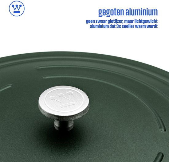 Westinghouse Performance Braadpan – Ø24 cm – Inductie Pan – Inclusief Deksel – Groen