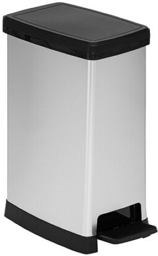 5Five Pedaal Slanke Afvalemmer - Soft close - 40L - Grijs