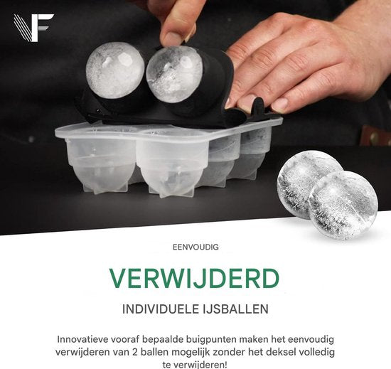 IJsblokjesvorm Set van 12 – Ronde Silicone XXL IJsblokken – Vaatwasmachinebestendig