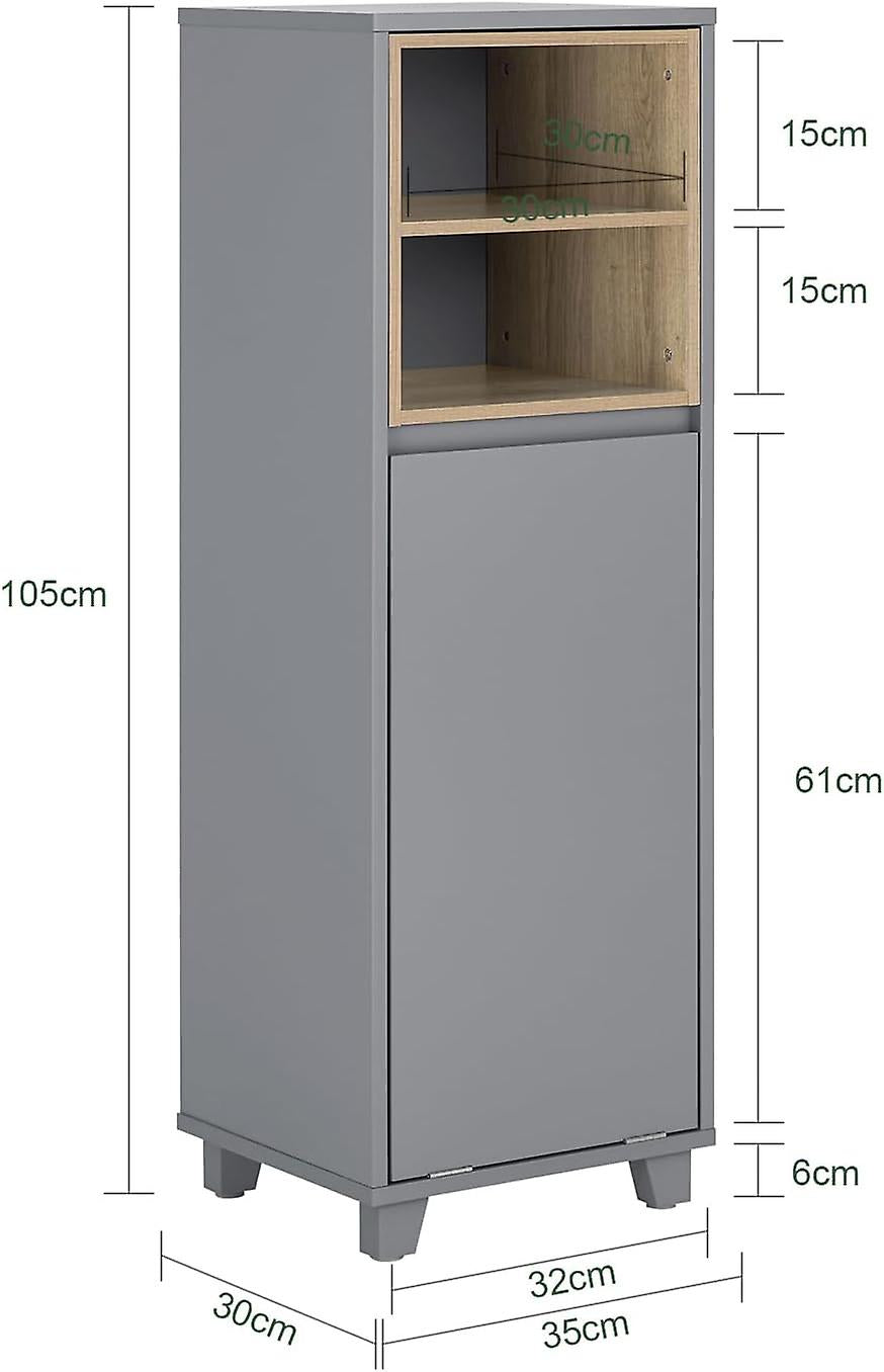 SoBuy -  Waskast - Modern Badkameropbergkast - 35 x 30 x 105cm - Grijs