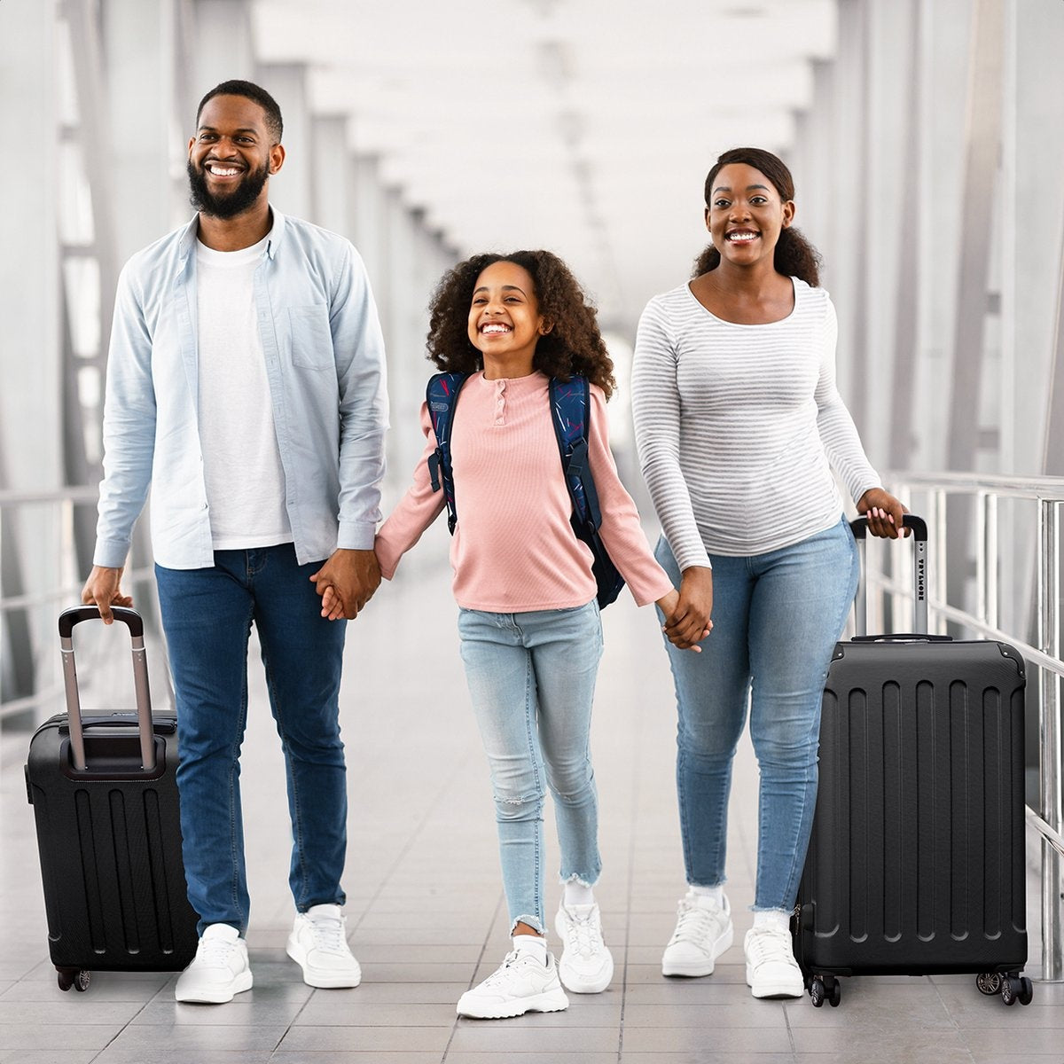 TRVLMORE Kofferset - 2 Delig - 38L Handbagage + 110L Ruimbagage - Zwart