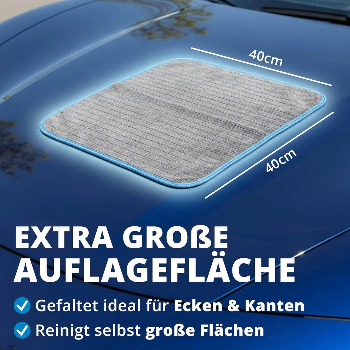LICARGO Microvezeldoeken Set Premium – Voorzien Van Uniek Schaakbordpatroon En Hoge Absorptiecapaciteit En Pluisvrije Structuur – Voor Auto En Huishouden – Zwart En Blauw Textiel – Veertig bij Veertig cm