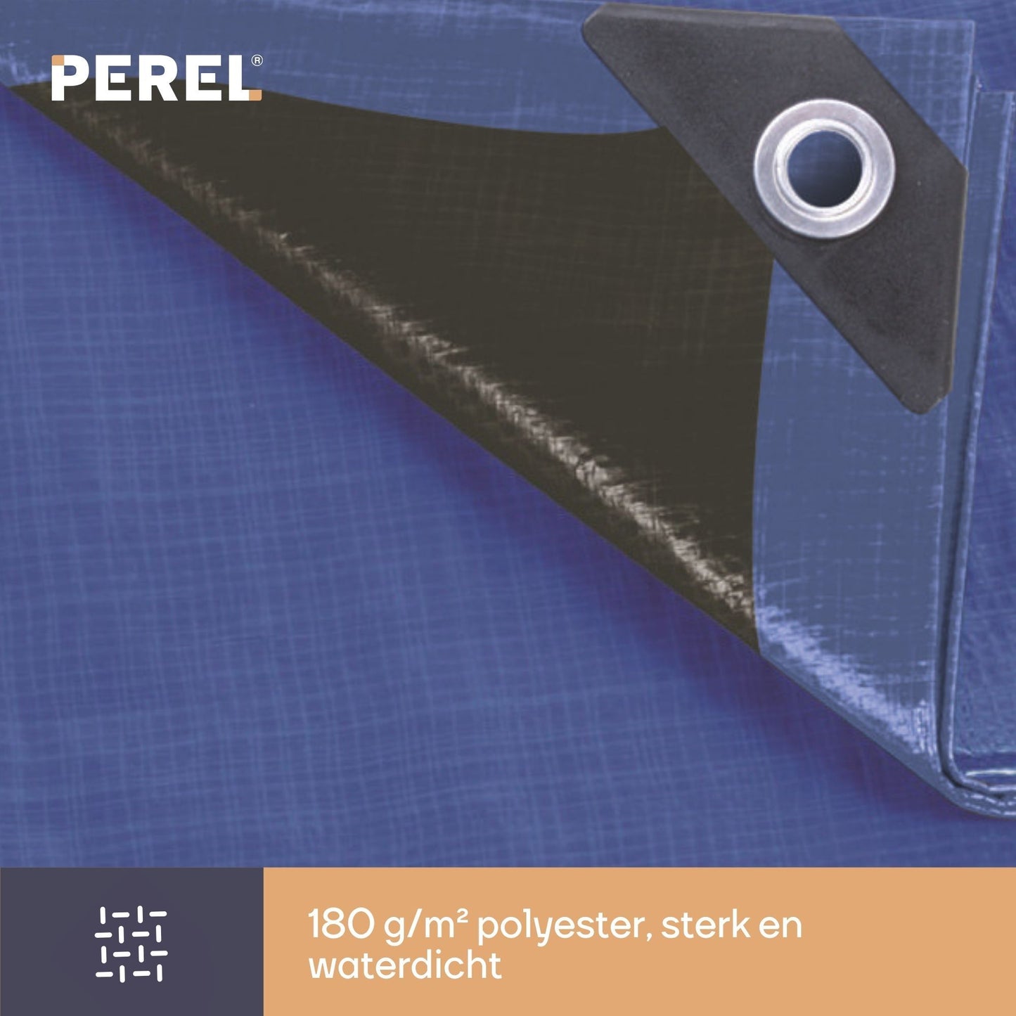 Perel Dekzeil - Blauw/Zwart - Ultrasterk - 5 X 8 M