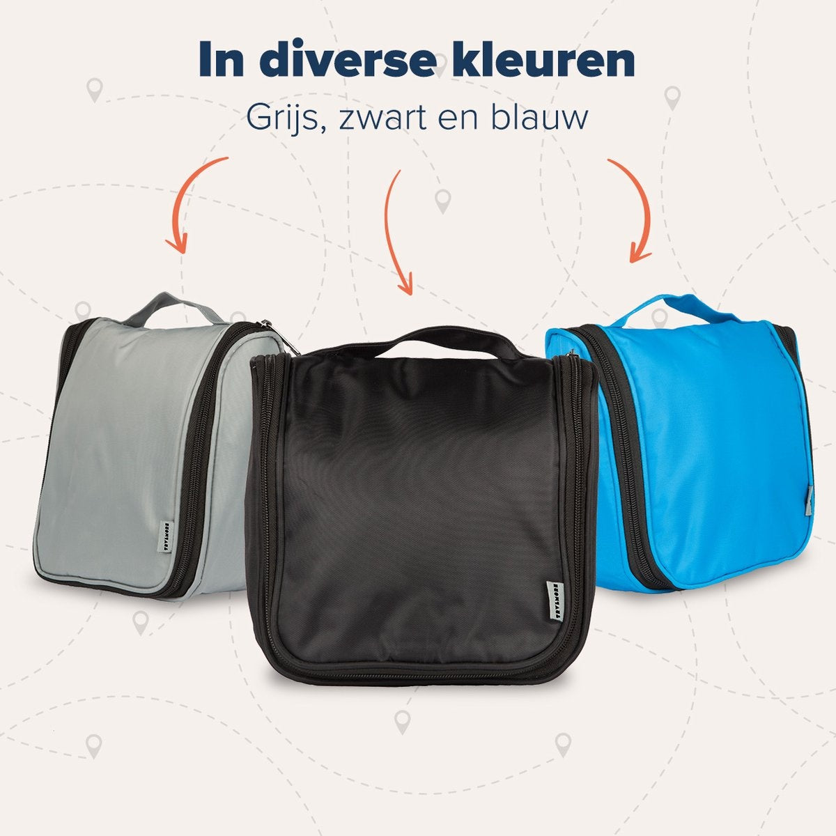 TRVLMORE Toilettas - Hangend met Haak - Unisex - Zwart