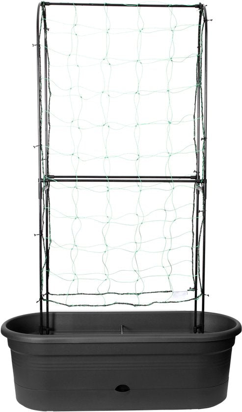 Elho Green Basics Veggie Wall 80 - Kweekbak - Verticaal Tuinieren - 100% Gerecycled Plastic - Ø 77.5 x H 26.0 cm - Living black