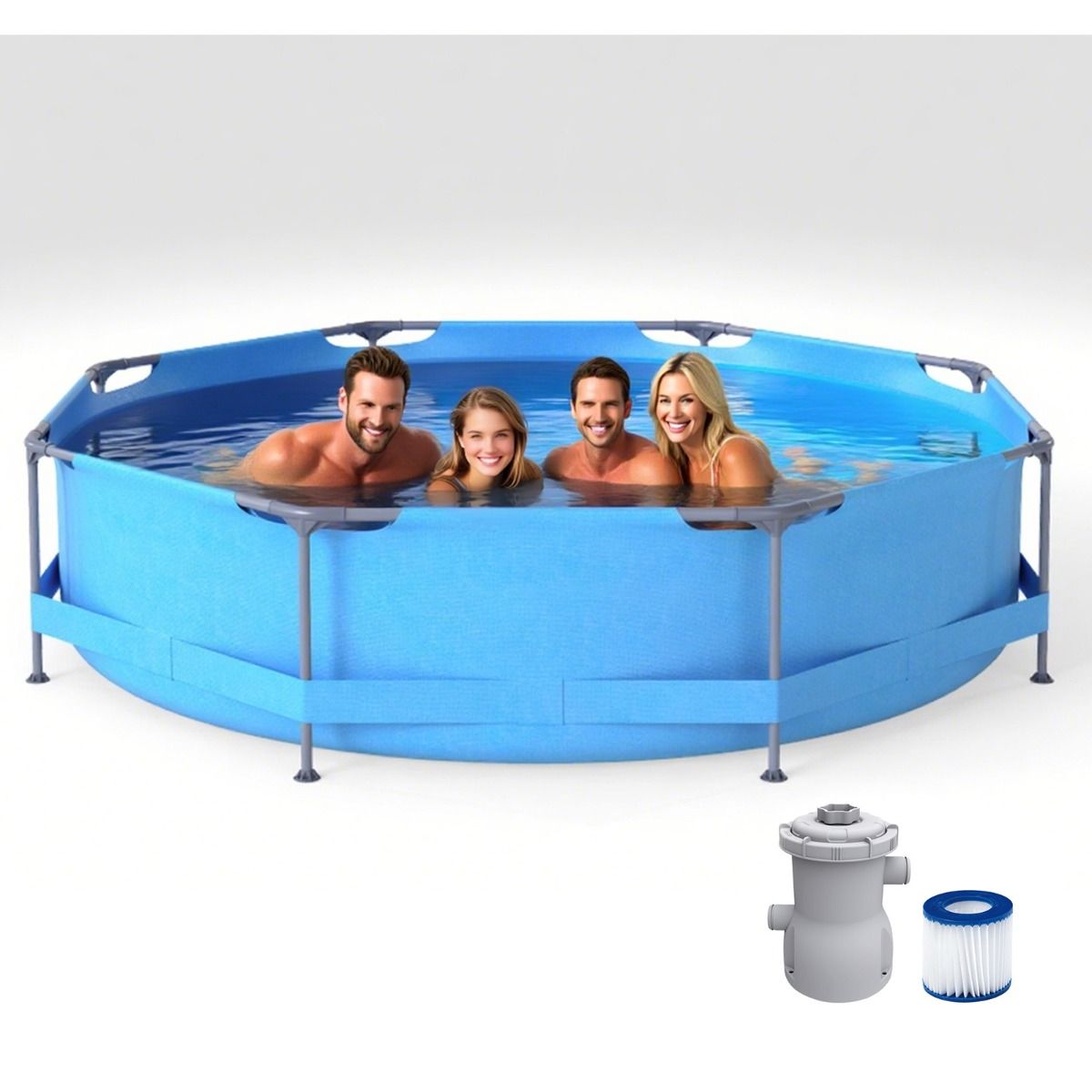 Coast Opzetzwembad - rond frame - met filterpomp - 3 m x 76 cm - blauw