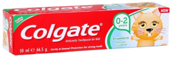 Colgate - Aardbeismaak - Kindertandpasta - Voor 0 tot 2 jaar oud - 50ml