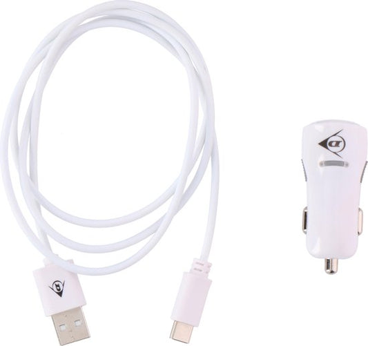 Telefoon Oplader - Type C - 2 USB Poorten - 1 Meter - Wit
