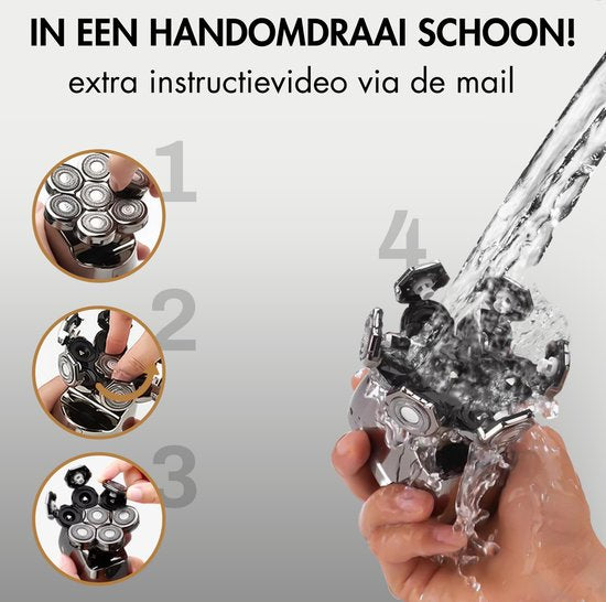 6-in-1 Scheerapparaat Mannen – Trimmer - Tondeuse - Sansbeauté® SkullSharp PRO - Skull Shaver - Elektrisch Gezichts- & Hoofdscheren - Scheren - Hoofd Kaal Scheren – Nat & Droog - USB Laden - Elektrisch