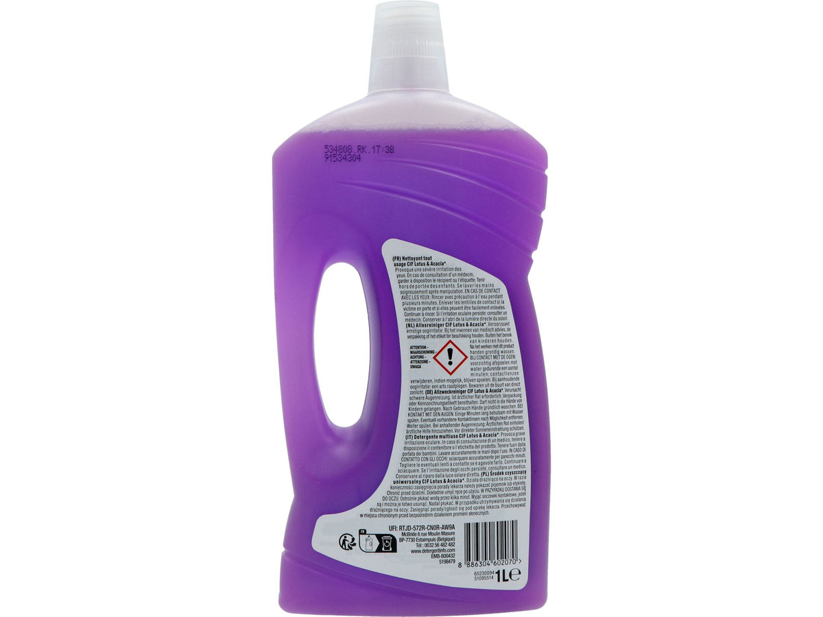 Cif Vloerreiniger Lotus & Acacia - 6 x 1 l - Streeploos en Frisse Geur