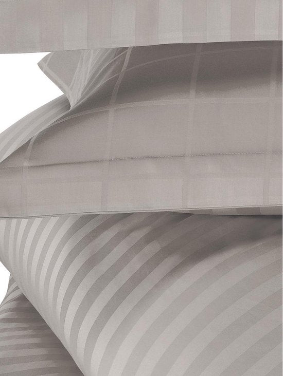 De Witte Lietaer Dekbedovertrek Katoen Satijn Zygo - Lits Jumeaux - 240 x 220 cm - Taupe