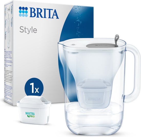 BRITA - Waterfilterkan - Style Cool - 2,4L - Grijs - incl. 1 MAXTRA Pro All-in-1 filterpatroon - met Cashback (enkel in België - tot €10 terugbetaald)