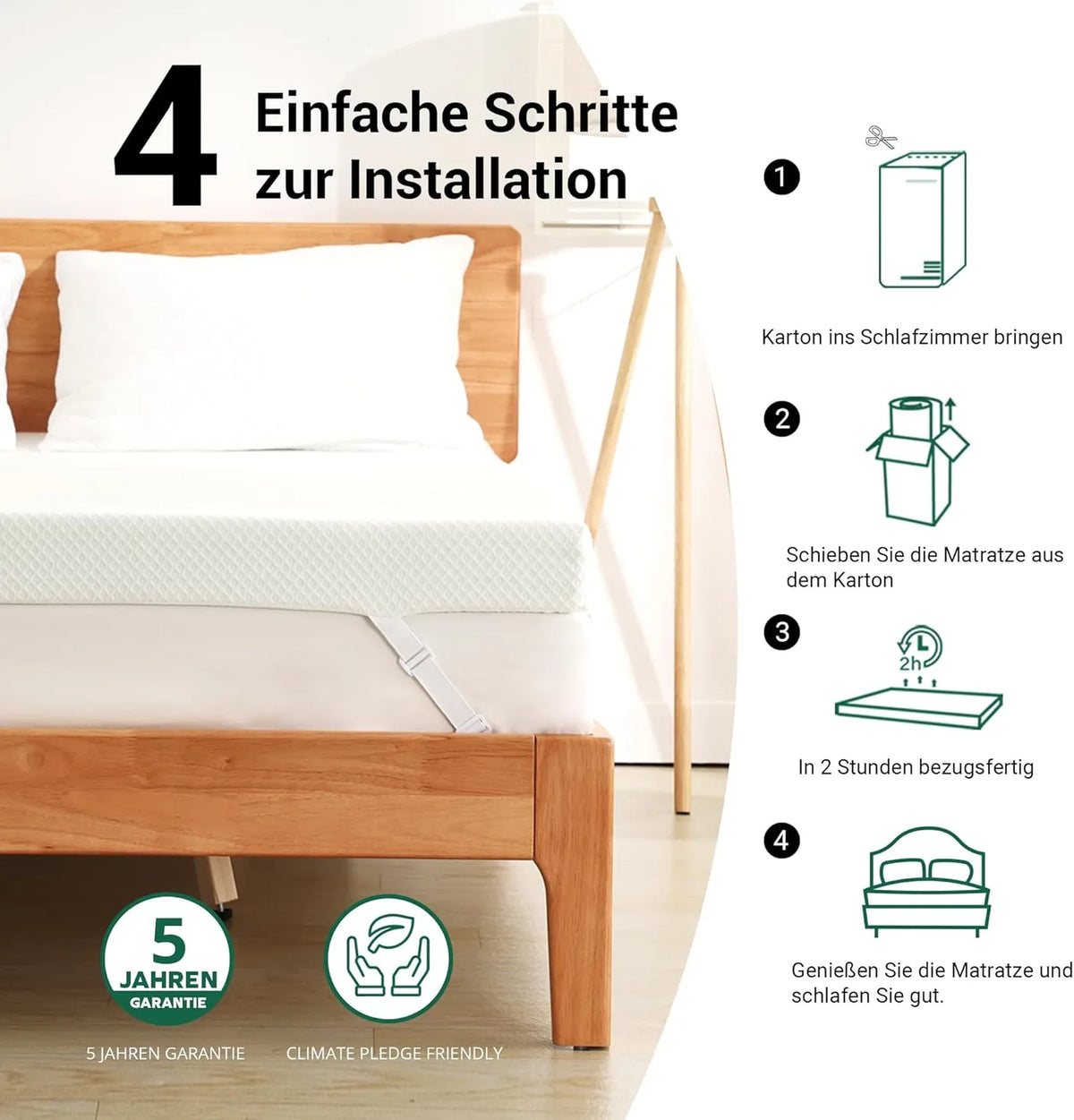 Ego Home Gel Matrastopper 140 x 200 x 9 cm - Koudschuim met Groene Thee - Hardheid H2 - Afneembare Wasbare Hoes