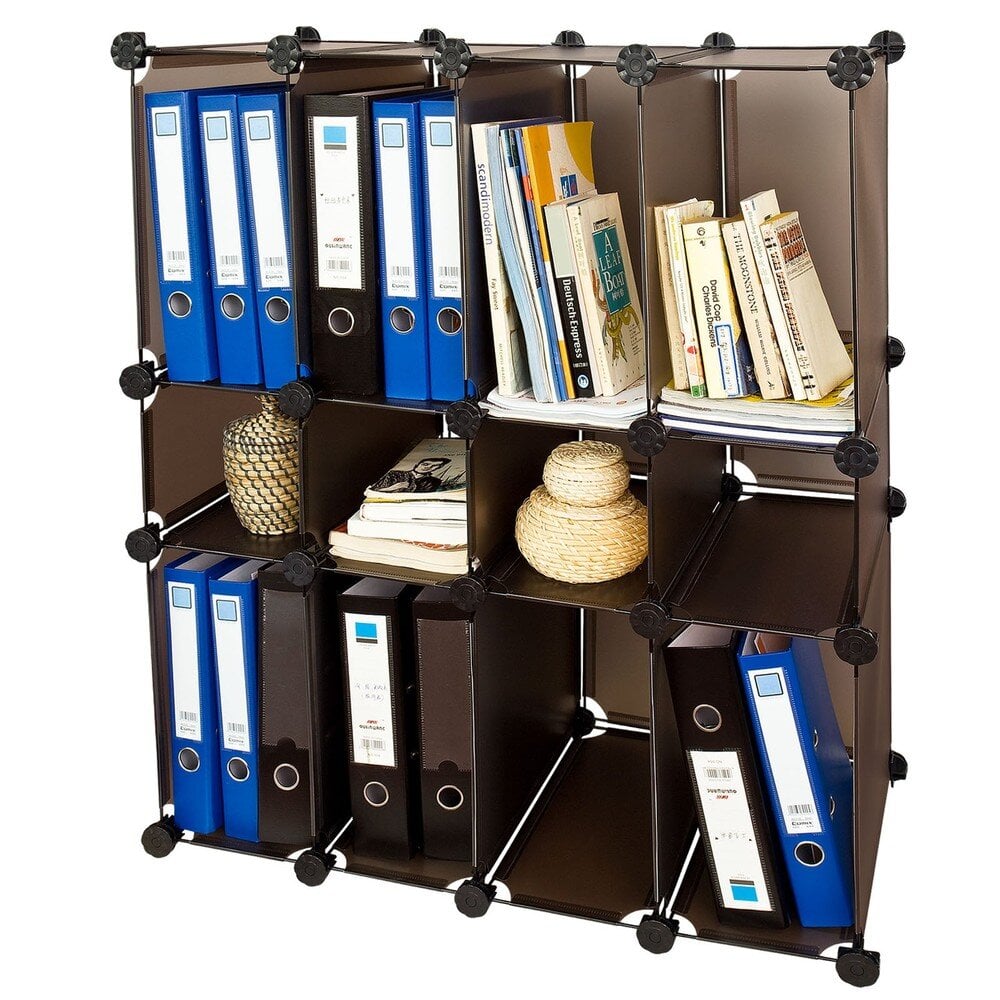 SoBuy Vakkenkast - 12 Vakken - 95 x 76 x 38 cm - Kunststof - Grijs