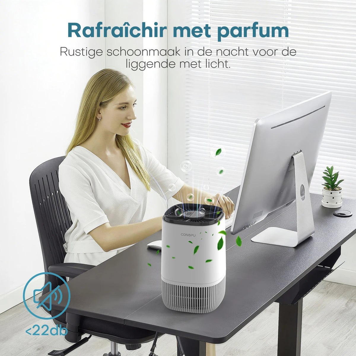 Conopu HEPA-Luchtreiniger - Geurfunctie en Timer - 17 × 17 × 26 cm