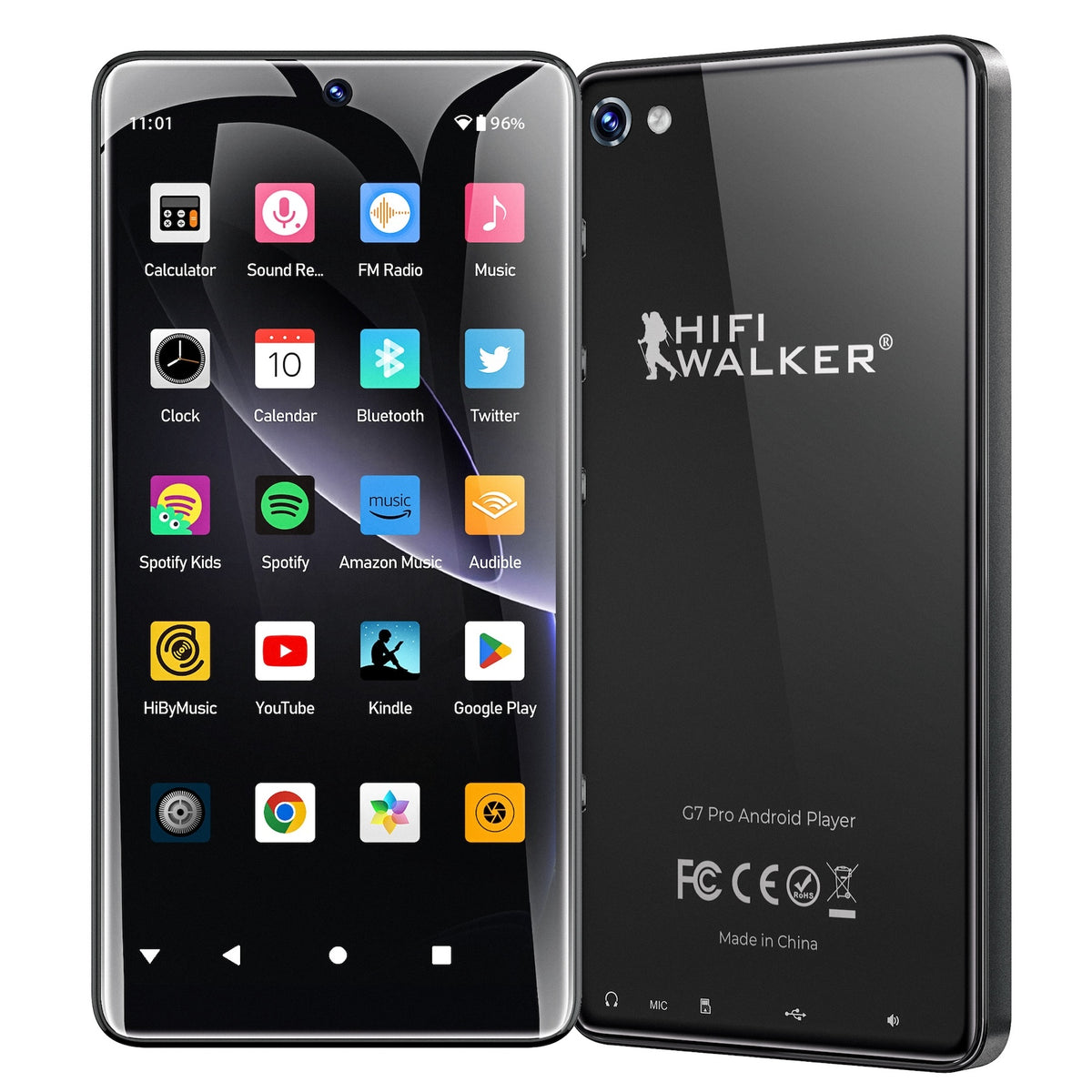 HIFI WALKER G7 Pro Android muziekspeler - 128 GB - zwart